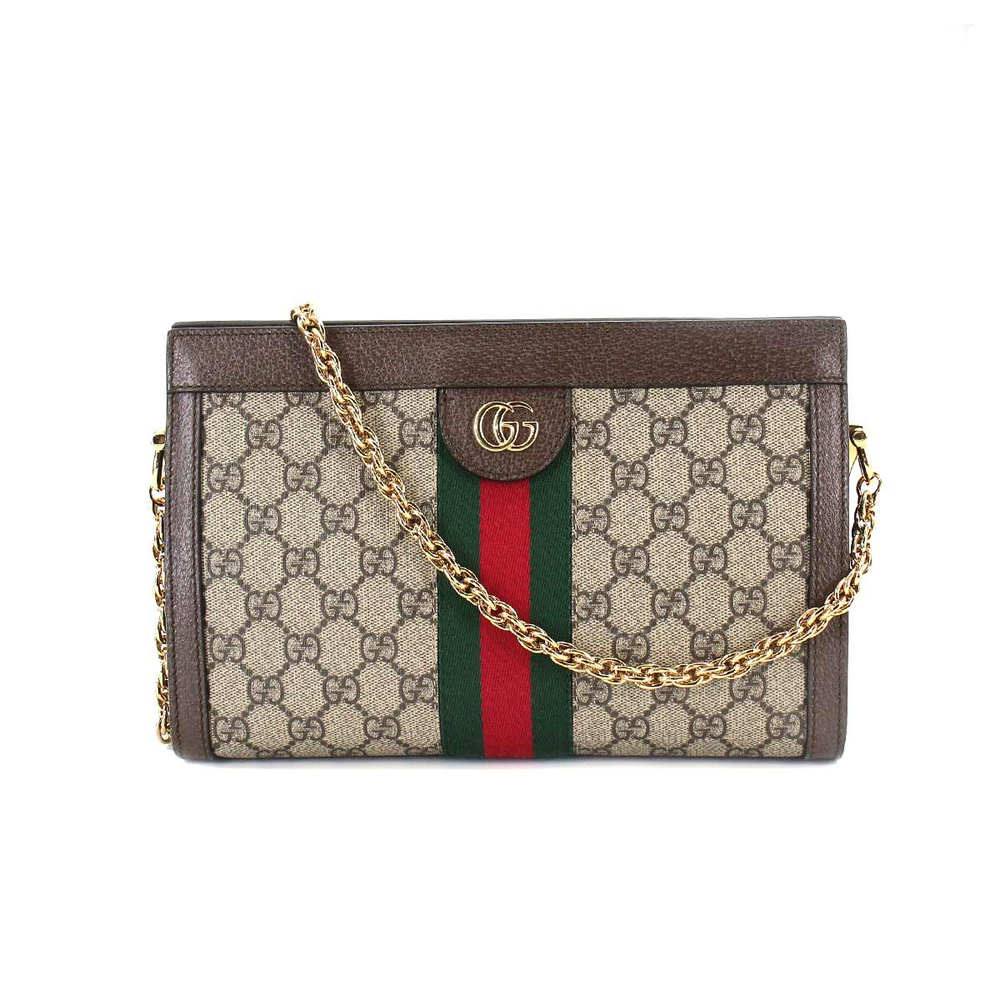 Gucci Ophidia GG Small Shoulder Bag GG Supreme Leather Beige Brown